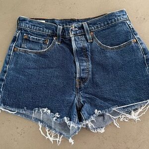 Levi's Blue High-Waisted Denim Shorts